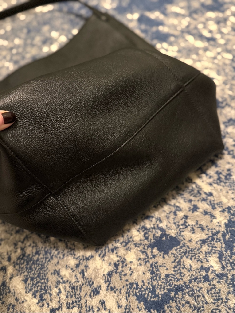 The Row Large NS Park Black Leather Tote - Picture 8 of 17